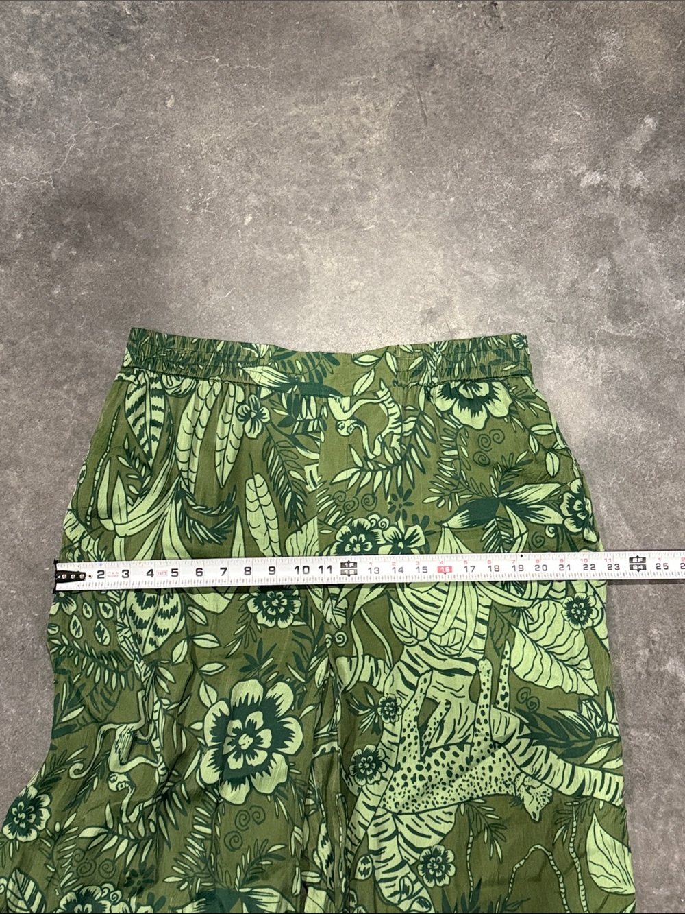 Farm rio deep Green Floral Jungle tiger Print Wide-Leg Bottoms - Picture 3 of 11